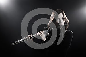 Classical musician with flute instrument