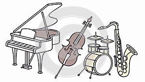 Classical Orchestra Musical Instruments Collection, Harmony vector design Generative AI