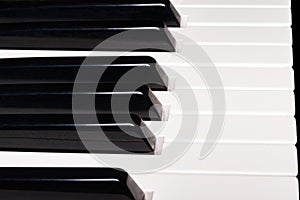 Classical piano black and white keybord background.