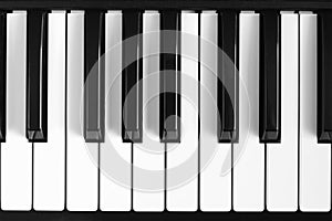 Classical piano black and white keybord background. photo
