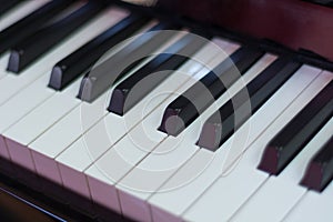 Harmonious Melodies: Close-Up of Classical Piano Keyboard