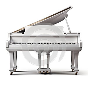 Classical piano in white background
