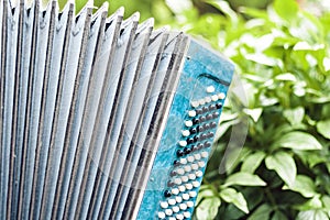 Classical retro bayan accordion, musical instrument