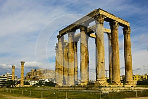 The Classical ruins in the city of Athens