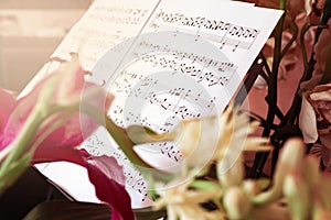 Classical Sheet Music In Elegant Floral Setting