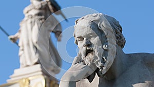 Classical statue of Greek philosopher Socrates