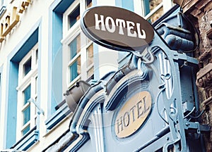 Classical style hotel outdoor sign