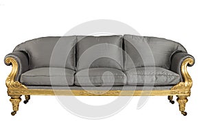 Classical style sofa on an isolated white background