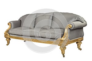 Classical style sofa on an isolated white background