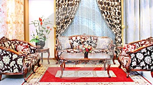Classical stylish armchairs sitting room