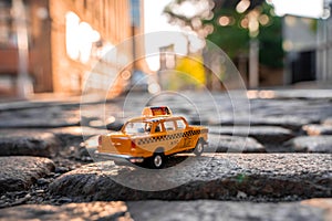 Classical taxi model in New York, Brooklyn near Brooklyn bridge