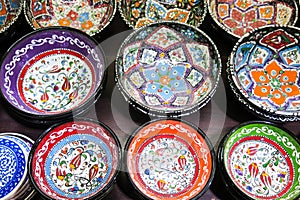 Classical Turkish ceramics on the Istanbul Grand Bazaar.