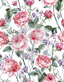 Classical vintage floral seamless pattern