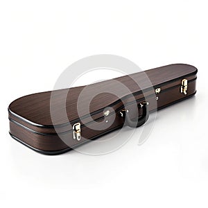 Classical violin case on white background