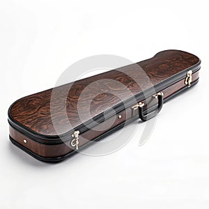Classical violin case on white background