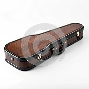Classical violin case on white background
