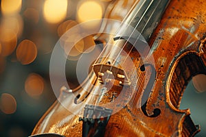 Classical violin close up detail