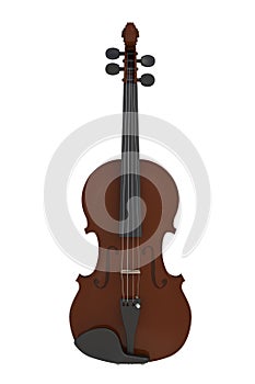 Classical violin isolated on white background, String instrument