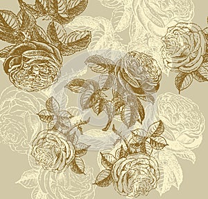 Classical wall-paper with a flower pattern.