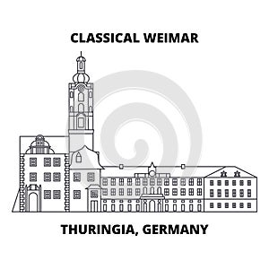 Classical Weimar, Thuringia, Germany line icon concept. Classical Weimar, Thuringia, Germany linear vector sign, symbol