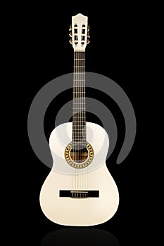 Classical white acoustic guitar