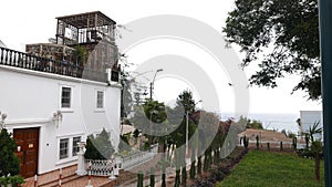 Classical white color mansion in Barranco, Lima