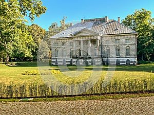 Classicist palace from the beginning 19th century in Mlochow Park, Poland