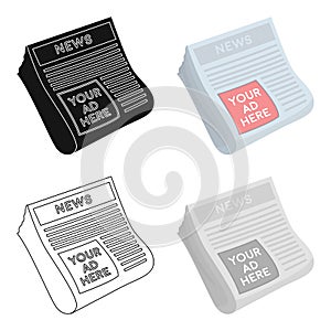 Classified ads in newspaper icon in cartoon style isolated on white background. Advertising symbol stock vector