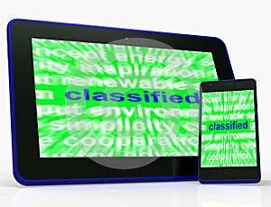 Classified Tablet Shows Top Secret Or Confidential Document