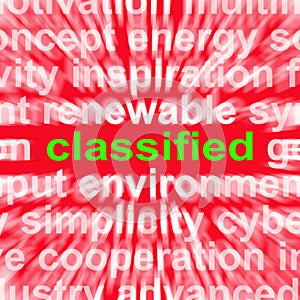 Classified Word Shows Top Secret Or Confidential