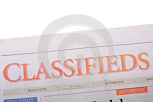 Classifieds newspaper