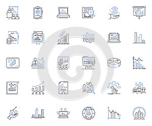 Classifying line icons collection. Grouping, Sorting, Categorizing, Separating, Organizing, Systemizing, Indexing vector