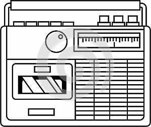 Classis radio icon vector illustration black white
