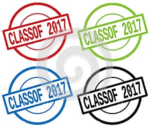 CLASSOF 2017 text, on round simple stamp sign.