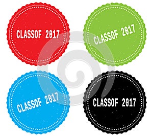 CLASSOF 2017 text, on round wavy border stamp badge.