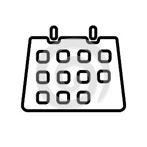 Classroom Calendar icon vector isolated on white background, Classroom Calendar sign , linear symbol and stroke design elements in