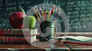 The classroom desk setup.AI generated image