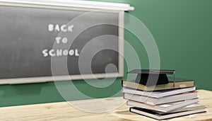 Classroom Education: Back to School with Books, Chalkboard