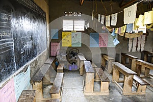 Classroom of an elementary school in Uganda