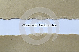 classroom instruction on white paper