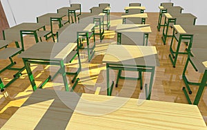 Classroom interior - empty chairs