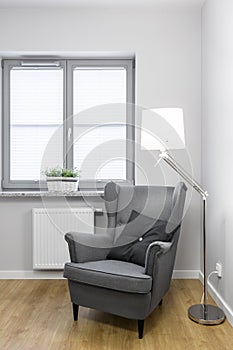 Classy and comfortable gray armchair