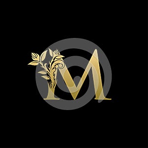 Classy M Letter Gold logo