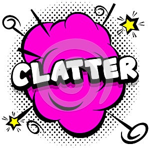 clatter Comic bright template with speech bubbles on colorful frames photo