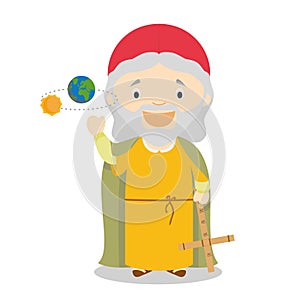 Claudius Ptolemy cartoon character. Vector Illustration.