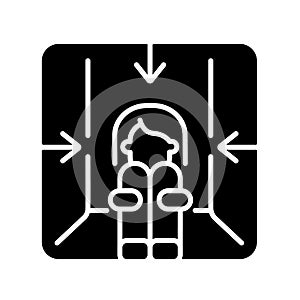 Claustrophobia black glyph icon