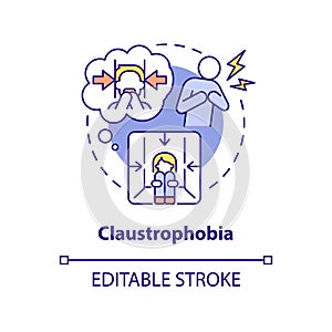 Claustrophobia concept icon