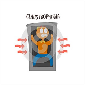 Claustrophobia Vector Illustration