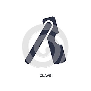 clave icon on white background. Simple element illustration from music concept photo