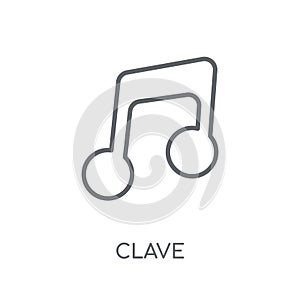 Clave linear icon. Modern outline Clave logo concept on white ba photo